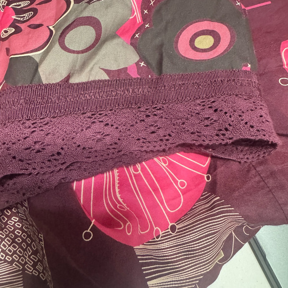 White Stuff Mini Dress Purple Floral Silk blend sleeveless sz 10 Boho lace trim - Picture 9 of 9